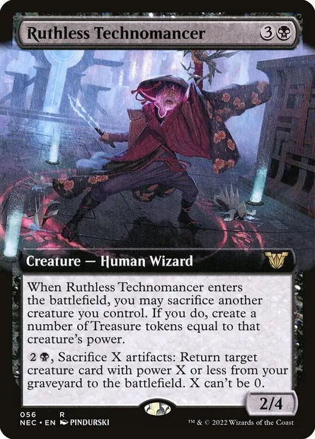 Ruthless Technomancer, Magic card NEC 56 — Neon Dynasty Commander set