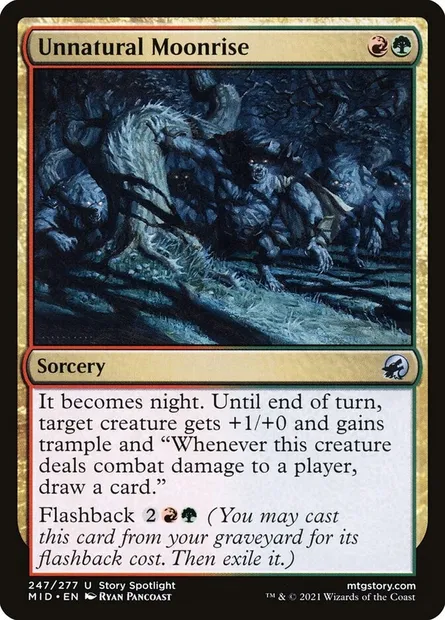 Unnatural Moonrise, Magic card MID 247 — Innistrad: Midnight Hunt set