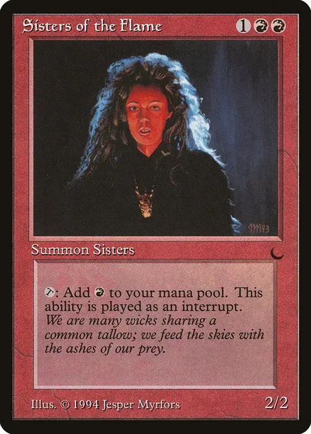 Soeurs de la flamme, carte Magic DRK 74 — extension The Dark