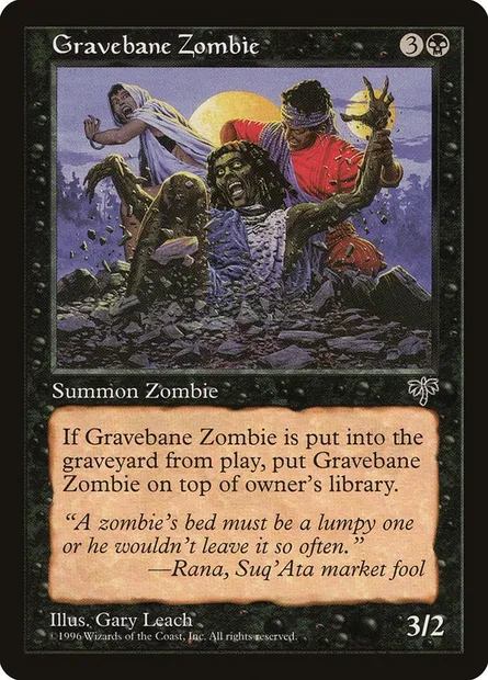 Gravebane Zombie, Magic card MIR 127 — Mirage set