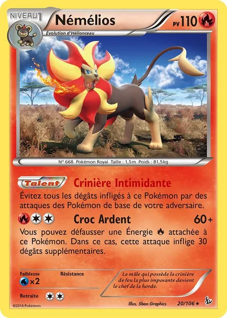 Némélios, carte Pokémon FLF 20 — extension Étincelles