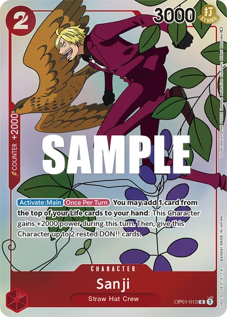 Sanji, One Piece card OP01-013 — ROMANCE DAWN set