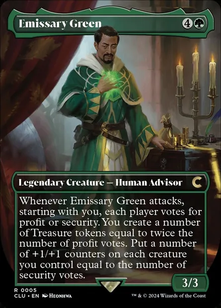 Emissary Green, Magic card CLU 5 — Ravnica: Clue Edition set