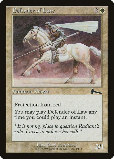 Defender of Law, Magic card ULG 5 — Urza's Legacy set