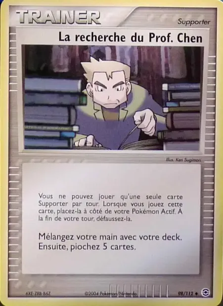 La recherche du Prof. Chen, carte Pokémon RG 98 — extension EX Rouge Feu & Vert Feuille