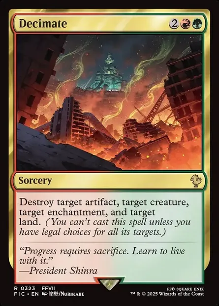 Decimate, Magic card FIC 323 — Final Fantasy Commander set
