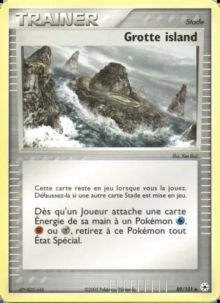 Grotte island, carte Pokémon HL 89 — extension EX Légendes Oubliées