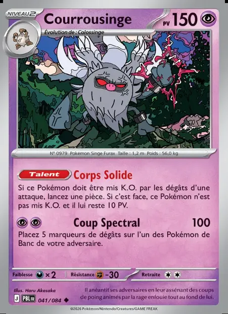 Courrousinge, carte Pokémon PBL 041 — extension Nuit Noire