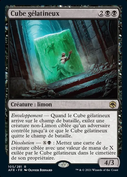 Cube gélatineux, carte Magic AFR 105 — extension Forgotten Realms: Aventures dans les Royaumes Oubliés