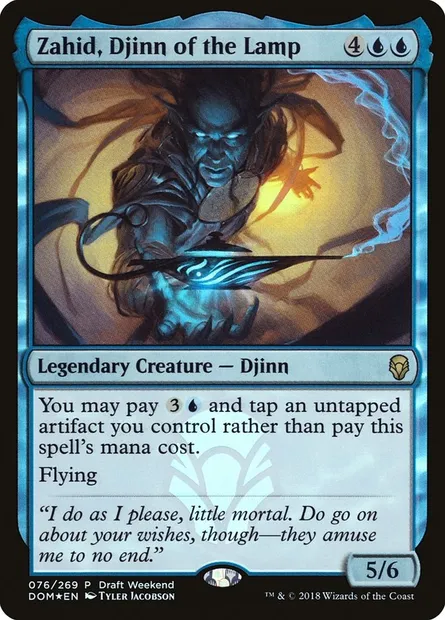Zahid, Djinn of the Lamp, Magic card PDOM 76 — Dominaria Promos set