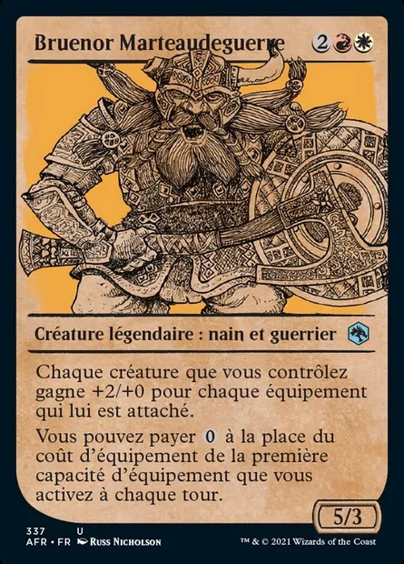Bruenor Marteaudeguerre, carte Magic AFR 337 — extension Forgotten Realms: Aventures dans les Royaumes Oubliés