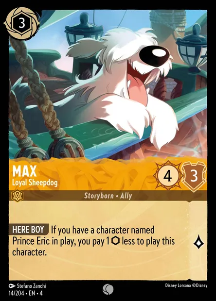 Max - Loyal Sheepdog, Disney Lorcana card CH4-014 — Ursula's Return set