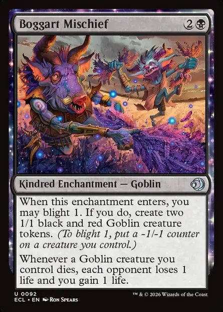 Boggart Mischief, Magic card ECL 92 — Lorwyn Eclipsed set