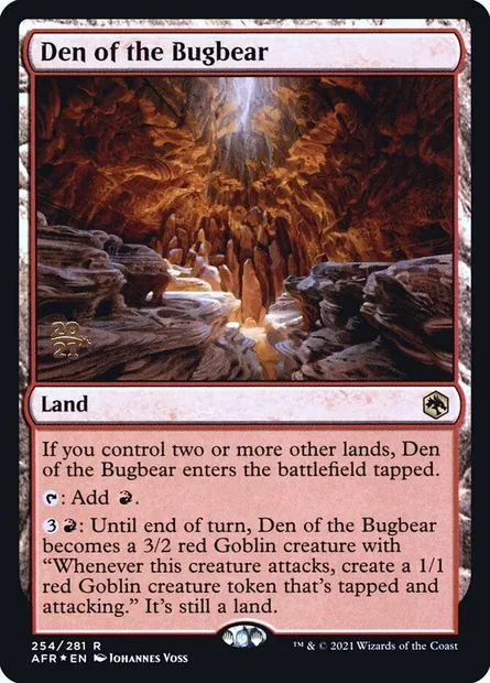 Tanière du gobelours, carte Magic PAFR 254s — extension Adventures in the Forgotten Realms Promos