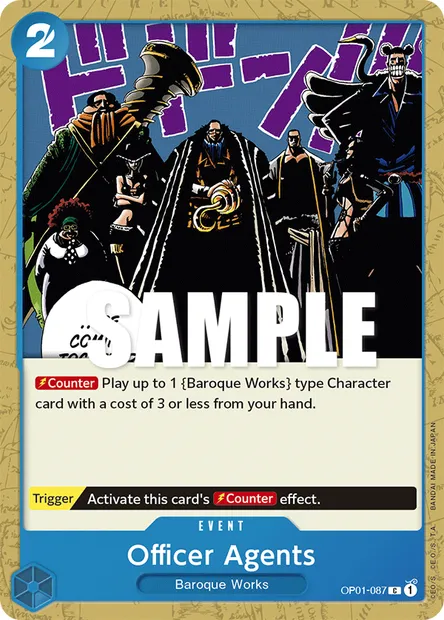 Officer Agents, One Piece card OP01-087 — ROMANCE DAWN set