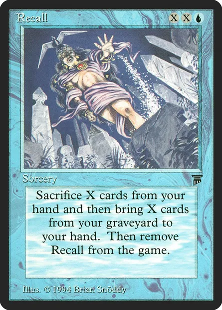 Recall, Magic card LEG 70 — Legends set