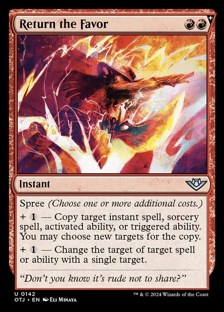 Return the Favor, Magic card OTJ 142 — Outlaws of Thunder Junction set