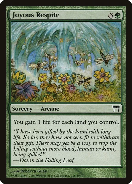Répit joyeux, carte Magic CHK 216 — extension Guerriers de Kamigawa