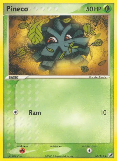 Pineco, Pokémon card UF 66 — Unseen Forces set