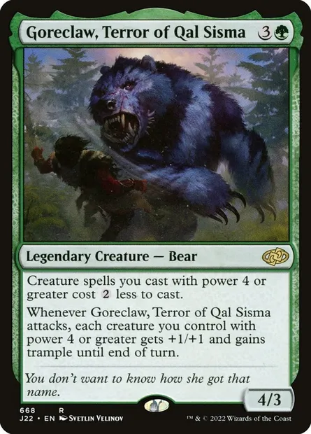 Goreclaw, Terror of Qal Sisma, Magic card J22 668 — Jumpstart 2022 set