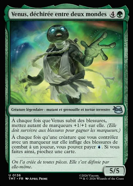 Venus, déchirée entre deux mondes, carte Magic TMT 136 — extension Teenage Mutant Ninja Turtles