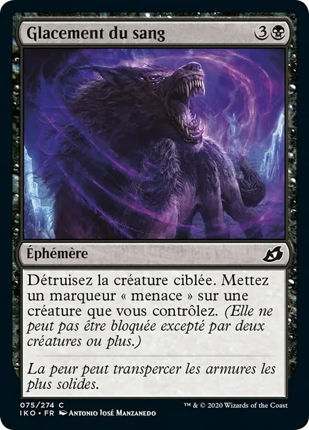 Glacement du sang, carte Magic IKO 75 — extension Ikoria: Lair of Behemoths