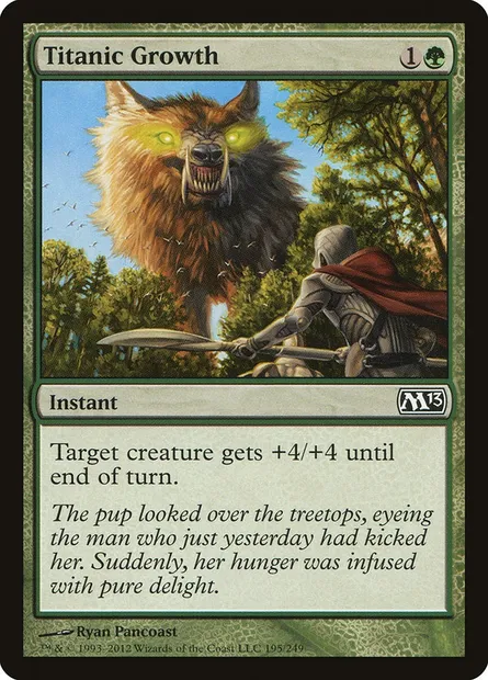 Titanic Growth, Magic card M13 195 — Magic 2013 set