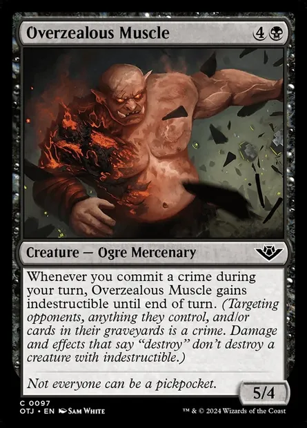 Overzealous Muscle, Magic card OTJ 97 — Outlaws of Thunder Junction set