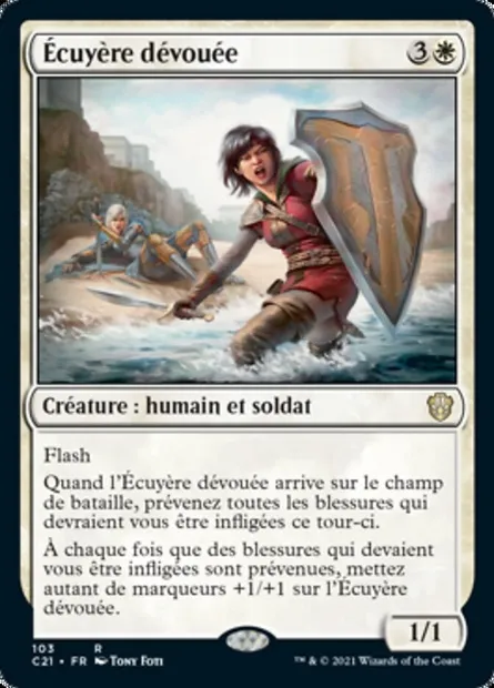 Écuyère dévouée, carte Magic C21 103 — extension Commander 2021