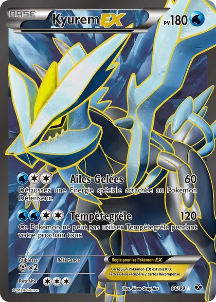 Kyurem-EX, carte Pokémon NXD 96 — extension Destinées Futures