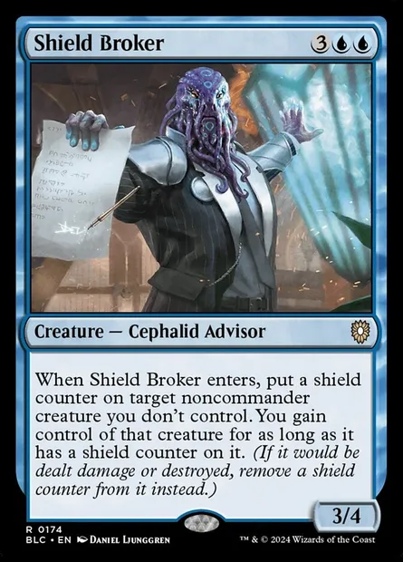 Shield Broker, Magic card BLC 174 — Bloomburrow Commander set