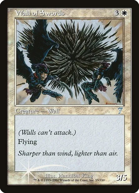Mur d'épées, carte Magic 7ED 55★ — extension Septième Edition