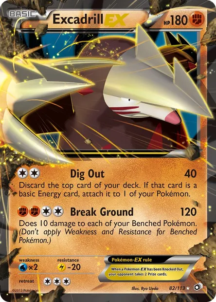 Excadrill-EX, Pokémon card LTR 82 — Legendary Treasures set