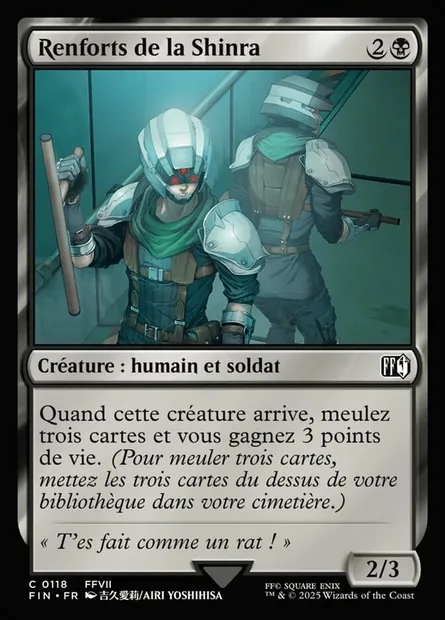Renforts de la Shinra, carte Magic FIN 118 — extension Final Fantasy