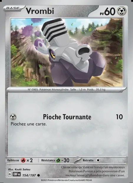 Vrombi, carte Pokémon OBF 154 — extension Flammes Obsidiennes