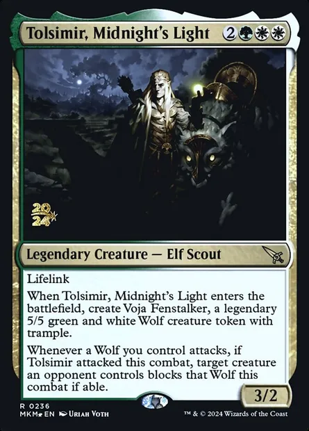 Tolsimir, Midnight's Light, Magic card PMKM 236s — Murders at Karlov Manor Promos set