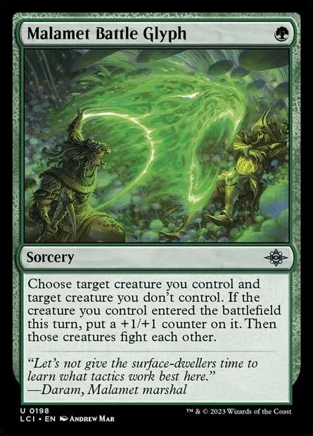Malamet Battle Glyph, Magic card LCI 198 — The Lost Caverns of Ixalan set