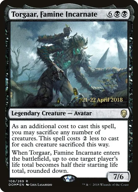 Torgaar, famine incarnée, carte Magic PDOM 108s — extension Dominaria Promos