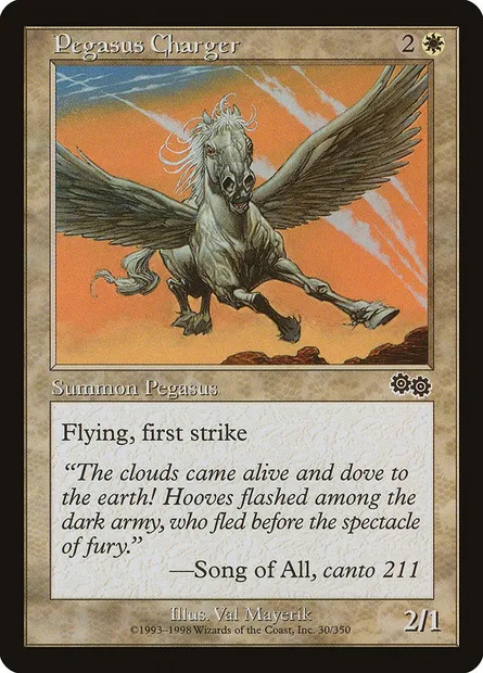 Pegasus Charger, Magic card USG 30 — Urza's Saga set