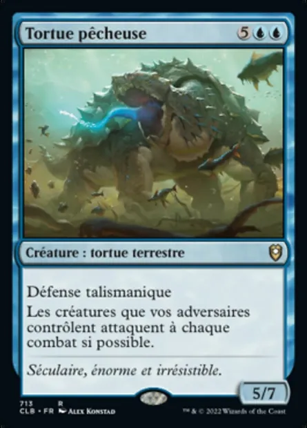 Tortue pêcheuse, carte Magic CLB 713 — extension Commander Légendes : la bataille de la Porte de Baldur