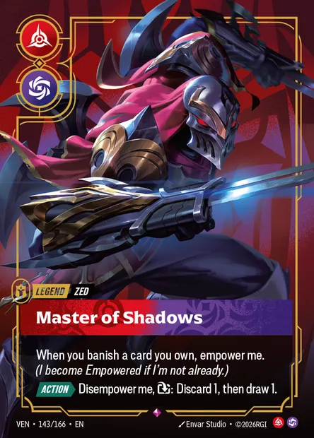 Master of Shadows, carte Riftbound VEN 143 — extension Vendetta