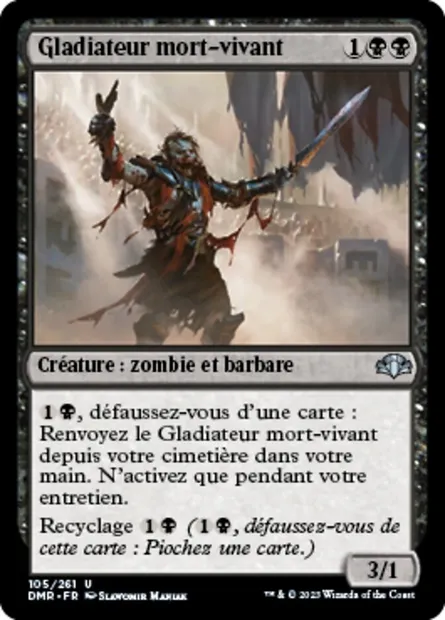 Gladiateur mort-vivant, carte Magic DMR 105 — extension Dominaria Remastered