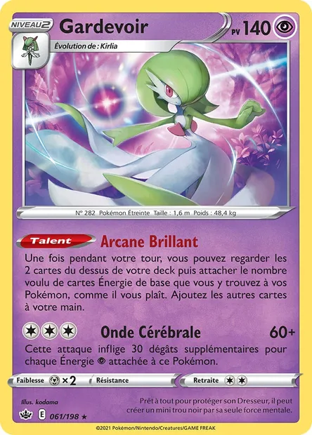 Gardevoir, carte Pokémon CRE 61 — extension Règne de Glace