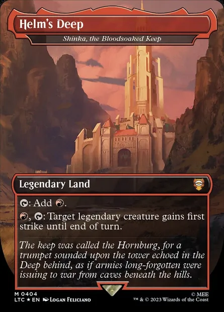 Shinka, the Bloodsoaked Keep, Magic card LTC 404 — Tales of Middle-earth Commander set