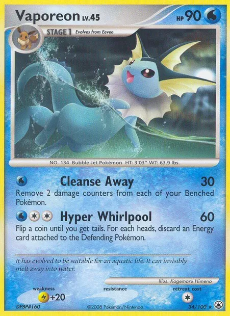 Aquali, carte Pokémon MD 34 — extension Aube Majestueuse