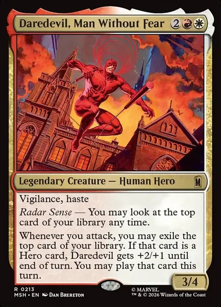 Daredevil, Man Without Fear, Magic card MSH 213 — Marvel Super Heroes set