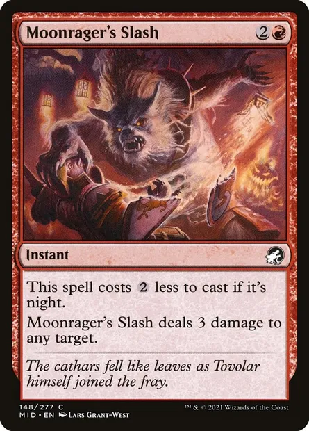 Moonrager's Slash, Magic card MID 148 — Innistrad: Midnight Hunt set