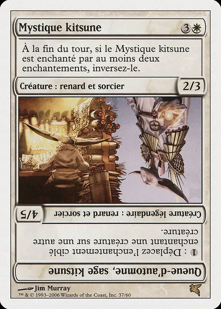 Kitsune Mystic // Autumn-Tail, Kitsune Sage, Magic card PSAL G37 — Salvat 2005 set