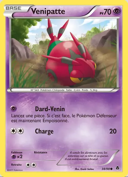 Venipatte, carte Pokémon EPO 38 — extension Pouvoirs Émergents
