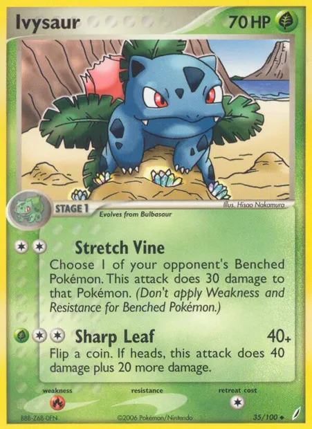 Ivysaur, Pokémon card CG 35 — Crystal Guardians set